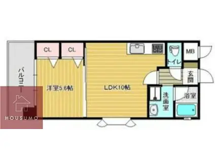 コンフォート鶴見(1LDK/4階)の間取り写真