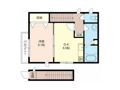 ラークメゾン・K(1DK/2階)の間取り写真