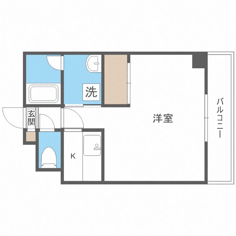 ルーブル4条館(1K/8階)の間取り写真