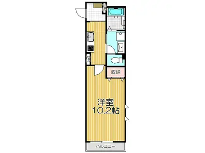 メゾンカトレア(1K/1階)の間取り写真