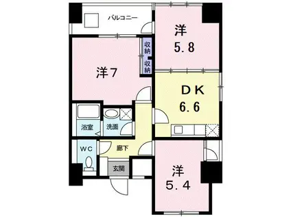 メゾン・日本橋浜町(3DK/8階)の間取り写真