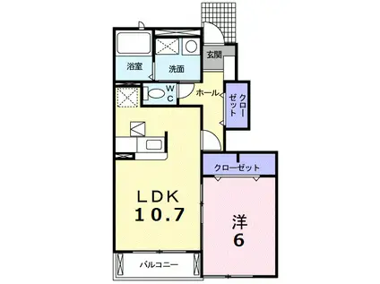 マナ リューズ(1LDK/1階)の間取り写真