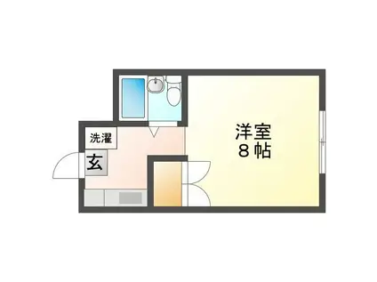 京山サンコーポ(1K/1階)の間取り写真