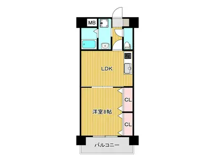 メゾンドグロリア(1LDK/2階)の間取り写真