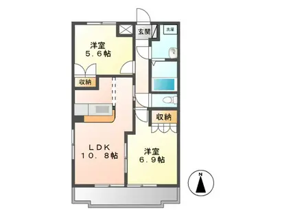 フォレストヴィラ(2LDK/1階)の間取り写真