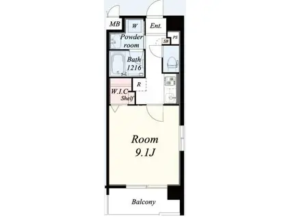 ソレイユ ルヴァン(1K/6階)の間取り写真