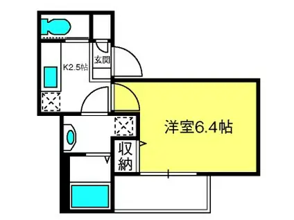 エル ブランシュ(1K/2階)の間取り写真