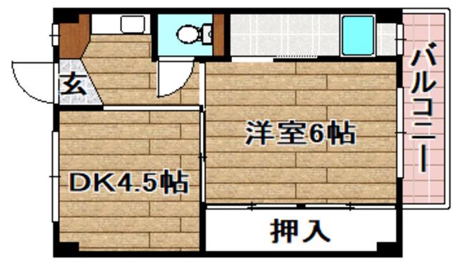 ビレッジハウス服部5号棟(2K/3階)の間取り写真