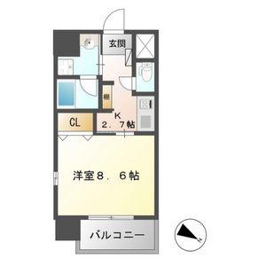 FRENCIA NOIE名駅(1K/2階)の間取り写真