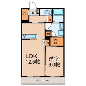 エクセレント ティアラ(1LDK/2階)の間取り写真