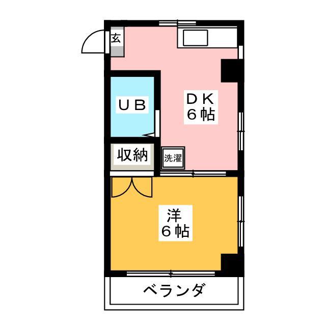 ハイネスアミクラ(1DK/3階)の間取り写真