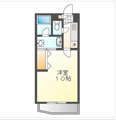 ピアルアーナ東古松(1K/3階)の間取り写真