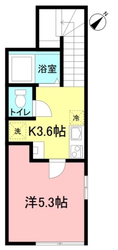 アザーレ・ソーニョ中河原(1K/2階)の間取り写真