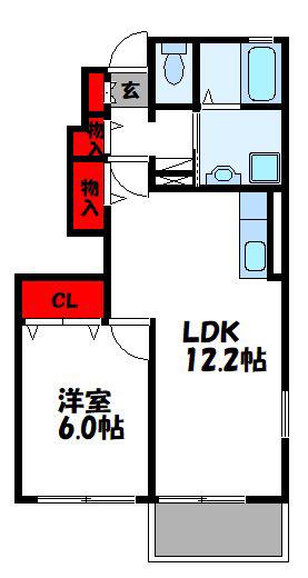 プロスペールコナンIIA(1LDK/1階)の間取り写真