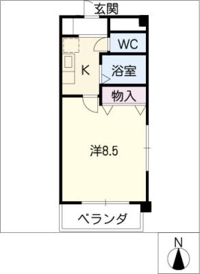 サンプラスIII(1K/3階)の間取り写真