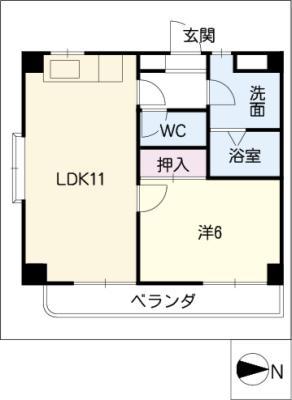 アーバンハイツプラネット(1LDK/1階)の間取り写真