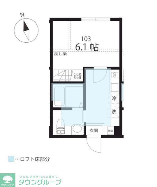 ハーミットクラブハウス 鶴見諏訪坂 (1K/1階)の間取り写真