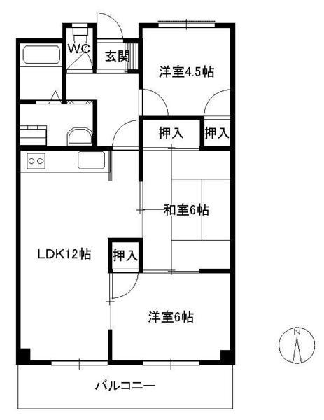 パールハイツSUMIDA(3LDK/3階)の間取り写真