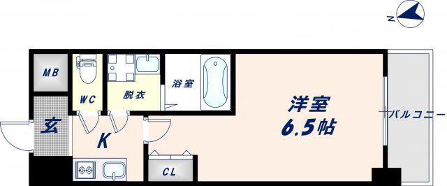グランエクラ田島(1K/7階)の間取り写真
