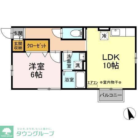 コージーコート(1LDK/2階)の間取り写真