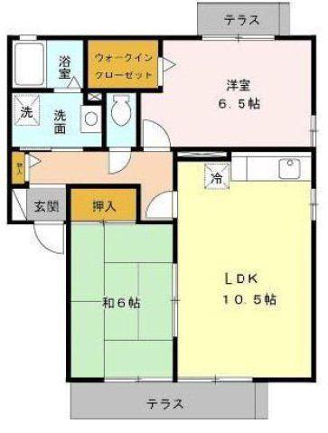 ハイツ椿(2LDK/1階)の間取り写真