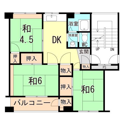 東垂水南(3DK/3階)の間取り写真