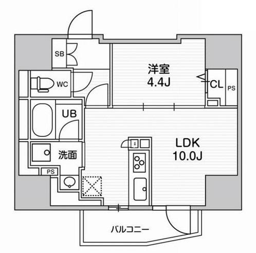 エスタート入谷I(1LDK/14階)の間取り写真
