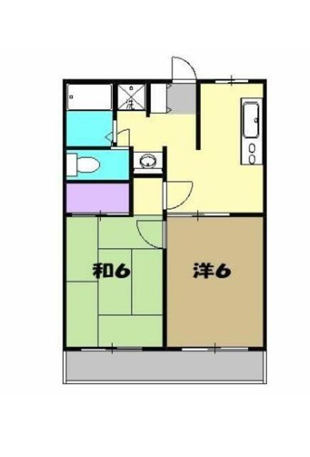 ベルメゾン桜上水(2DK/2階)の間取り写真