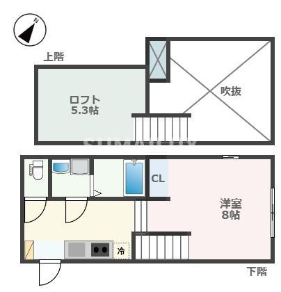 POSH YOKOTE(1K/1階)の間取り写真