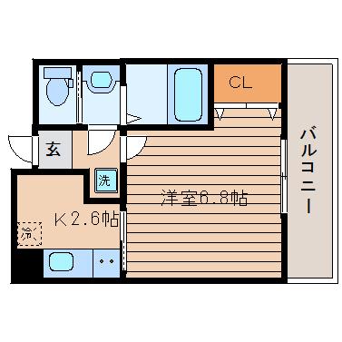 HF仙台レジデンスイースト(1K/6階)の間取り写真