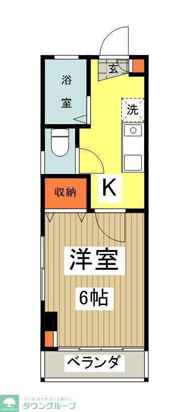 共栄ハイツ(1K/3階)の間取り写真