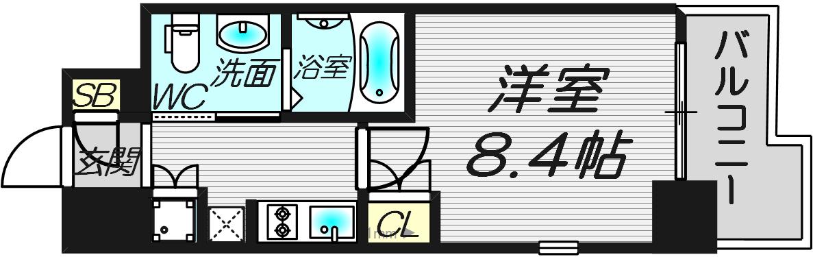 GRAMERCY NIPPONBASHI(1K/11階)の間取り写真