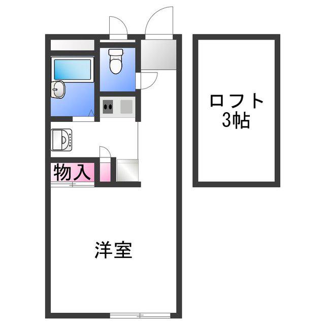 レオパレス大堀(1K/1階)の間取り写真