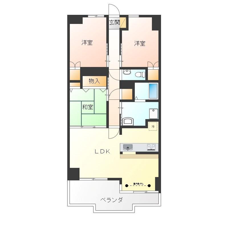 グランドハイツ睦町(3LDK/7階)の間取り写真
