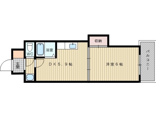 アークヒルズ上新庄(1DK/7階)の間取り写真