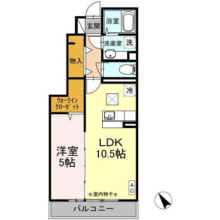 CIEL MANOIR(1LDK/1階)の間取り写真