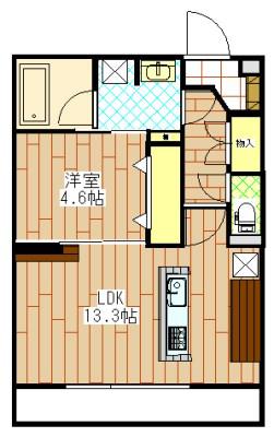 パブリックガーデンIII(1LDK/2階)の間取り写真
