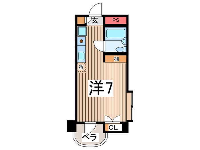 ベイシティーポ-ト(ワンルーム/4階)の間取り写真