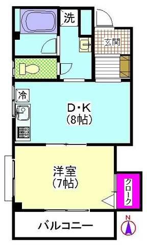 タウンコートルーチェ(1DK/3階)の間取り写真