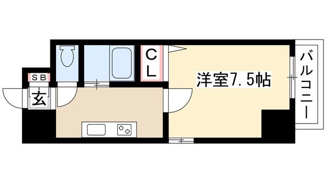 セントラルハイツ明野(1K/4階)の間取り写真