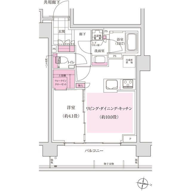 ディームス東陽町(1LDK/2階)の間取り写真