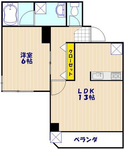 ナカムラビルヂング912026(1LDK/3階)の間取り写真