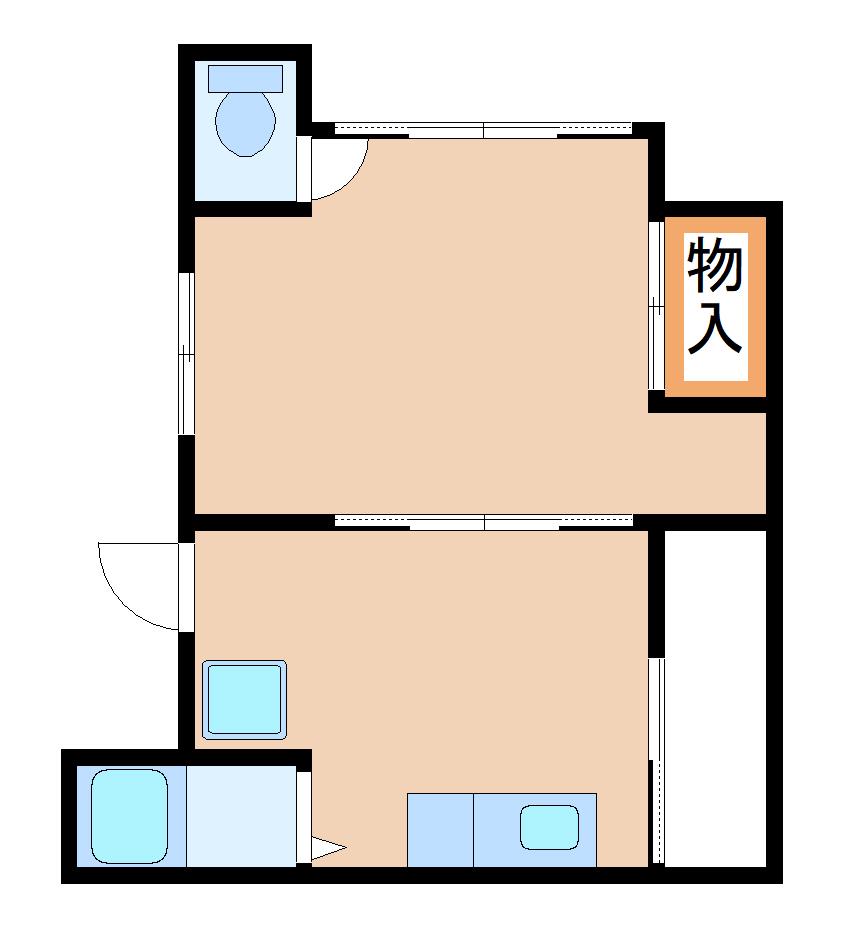 禅昌寺アパート(1DK/1階)の間取り写真