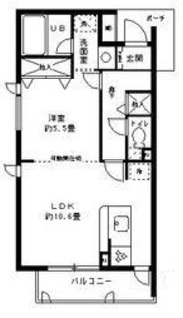 花仙ハイツ(1LDK/1階)の間取り写真