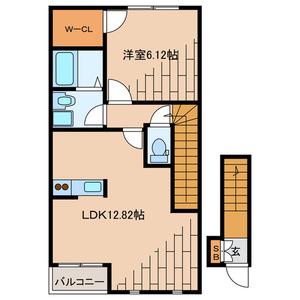 クロバーハイツA棟(1LDK/2階)の間取り写真