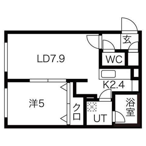 QUALIA栄通(1LDK/4階)の間取り写真