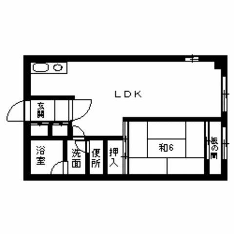 フリーデンス笹丘(1LDK/3階)の間取り写真