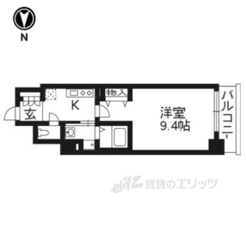 アスヴェル京都三条通(1K/7階)の間取り写真