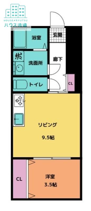 トロワジエム(1LDK/2階)の間取り写真
