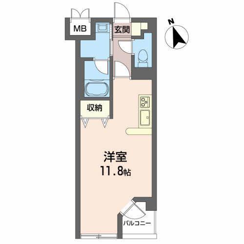 TKビル(ワンルーム/3階)の間取り写真